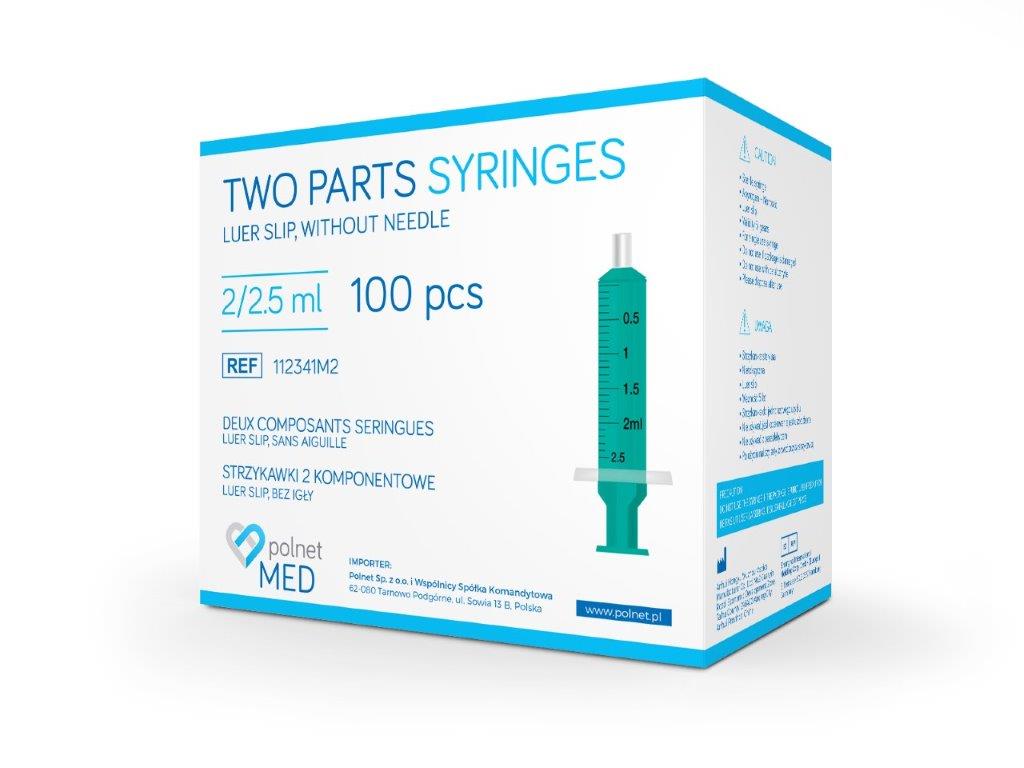 Strzykawki 2ml 100szt sterylne j.u.